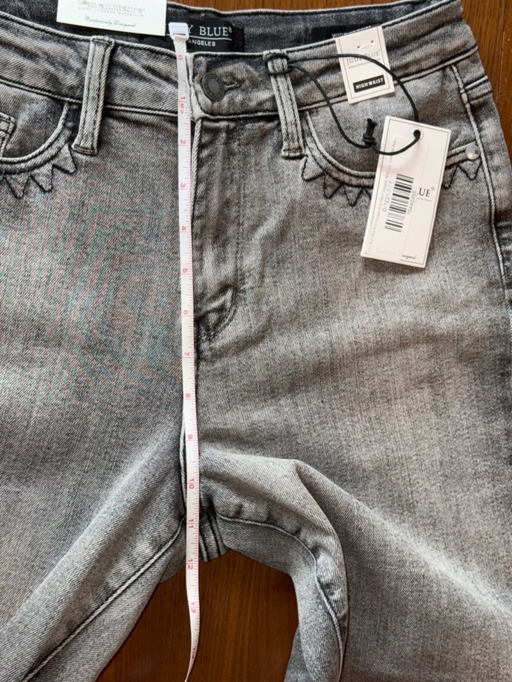 Judy Blue Gray Wide-Leg Crop Flare Jeans with Subtle ombré Fade - Picture 12 of 15
